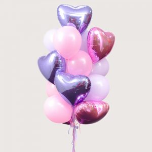 Набір гелієвих кульок "Велика хмаринка з сердечками"