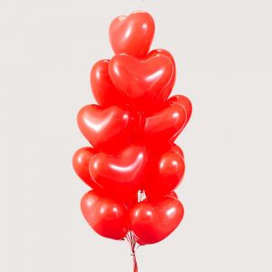 Набір гелієвих кульок "Лат - червоні сердечка"