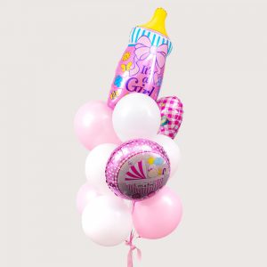 Набір гелієвих кульок "Пляшечка для дівчинки"