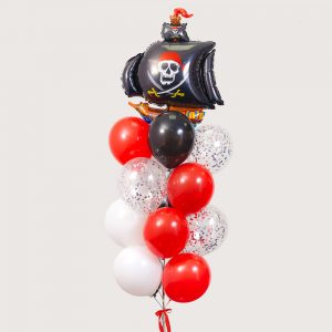 Набір гелієвих кульок "Чорний піратський корабель"