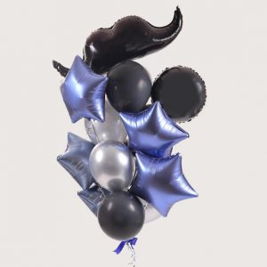 Набір гелієвих кульок "Чорні вуса"