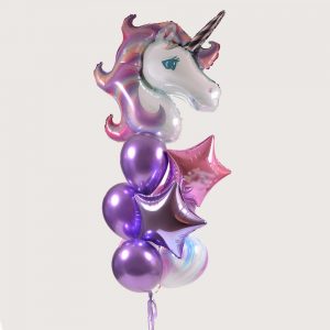 Набір гелієвих кульок "Голова в фіолетовому відтінку"