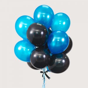 Набір гелієвих кульок "Синій перламутр і чорний відтінок"