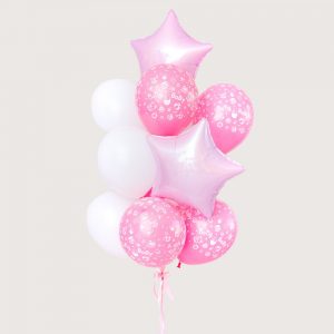 Набір гелієвих кульок "На виписку з пологового для дівчинки"