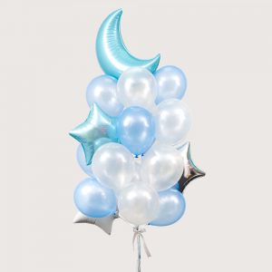 Набір гелієвих кульок "Ніжна композиція на виписку для хлопчика"