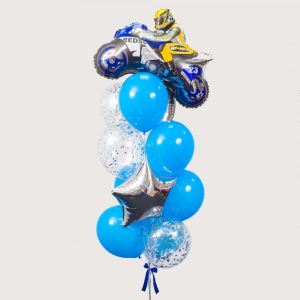 Набір гелієвих кульок "Спортивний синій МОТО"