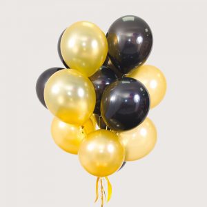 Набір гелієвих кульок "Золотий+чорний"