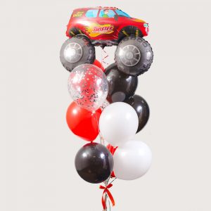 Набір гелієвих кульок "Червоний джип"