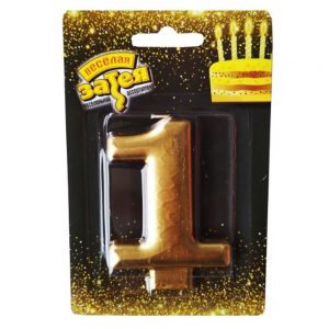 Свічка - золото "1"