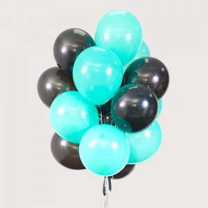 Набір гелієвих кульок "Чорний і бірюзовий відтінок"