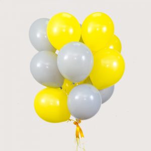 Набір гелієвих кульок "Сірий - жовтий відтінок"