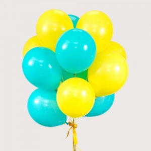 Набір гелієвих кульок "Жовтий і бірюзовий відтінок"