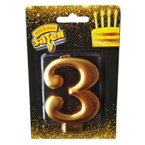 Свічка - золото "3"