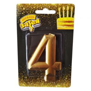 Свічка - золото "4"