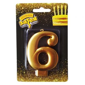 Свічка - золото "6"