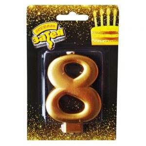 Свічка - золото "8"