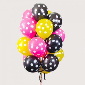 Набір гелієвих кульок "Малиново жовтих та чорних відтінках"