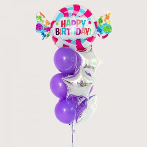 Набір гелієвих кульок "Happy birthday - ЦУКЕРОЧКА"