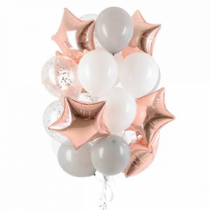 Набір гелієвих кульок "Рожеве золото в  сірих відтінках"