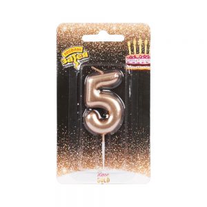 Свічка - рожеве золото "5"