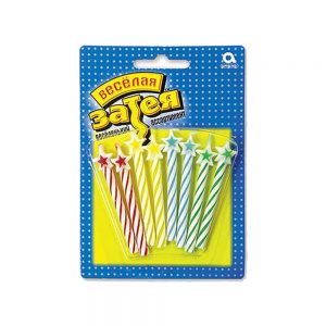 Свічки асорті з зірочками 8шт