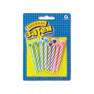 Свічки асорті з серцем 8шт