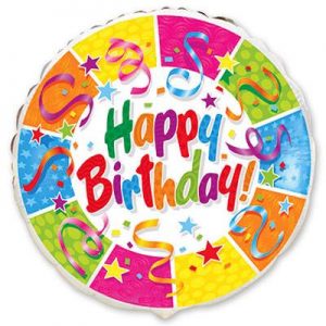 Круг Happy Birthday різнокольорова Fl