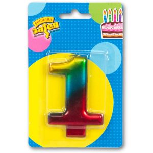 Свічка 8см - Веселка "1"