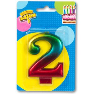 Свічка 8см - Веселка "2"