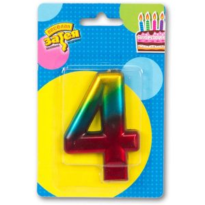 Свічка 8см - Веселка "4"