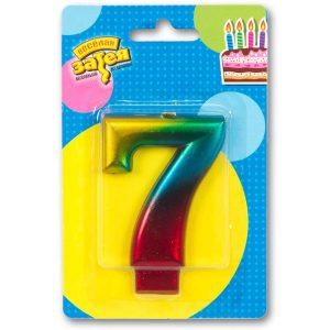 Свічка 8см - Веселка "7"