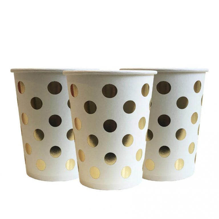 Стаканчики одноразові паперові В золотий горошок – Кульки Хмельницький