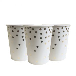 Стаканчики одноразові паперові В золоту крапочку