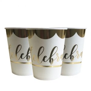 Стаканчики одноразові паперові Золоті Celebrate!