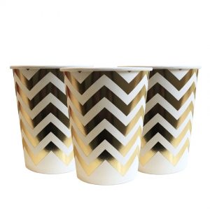 Стаканчики одноразові паперові Золото зігзаг