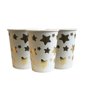 Стаканчики одноразові паперові Золоті зірочки