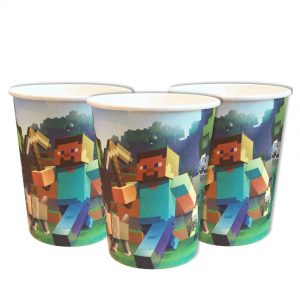 Стаканчики одноразові тематичні паперові Майнкрафт
