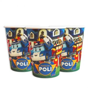 Стаканчики одноразові тематичні паперові Робокар Полі