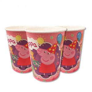 Стаканчики одноразові тематичні паперові рожеві Свинка Пеппа