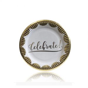 Тарілки одноразові паперові  Золоті Celebrate!