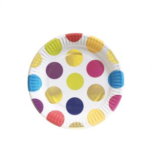 Тарілки одноразові паперові Кольоровий горошок