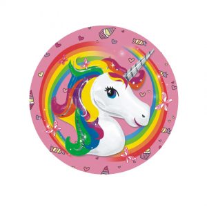 Тарілки одноразові тематичні паперові Єдиноріг