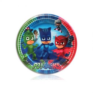 Тарілки одноразові тематичні паперові Герої в масках