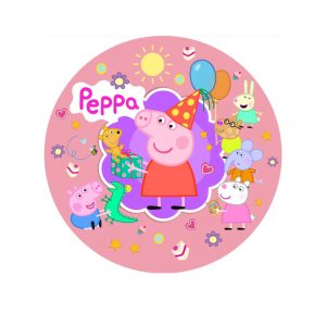 Тарілки одноразові тематичні паперові рожева Свинка Пеппа