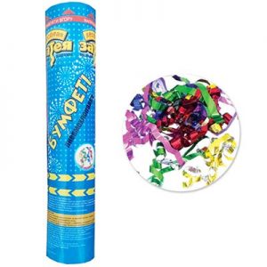 Хлопавка Бумфеті серпантин різнокольоровий фольга 20см