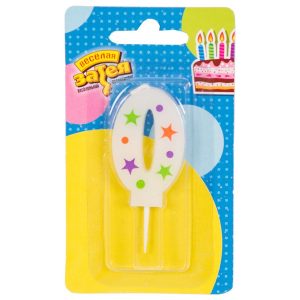 Свічка 5см - з Зірочками "0"