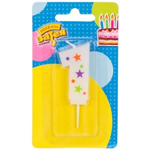 Свічка 5см - з Зірочками "1"