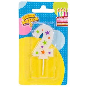 Свічка 5см - з Зірочками "2"