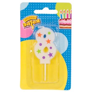 Свічка 5см - з Зірочками "8"