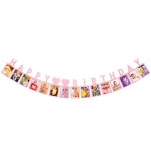 Паперова фото - гірлянда  Happy Birthday рожева
